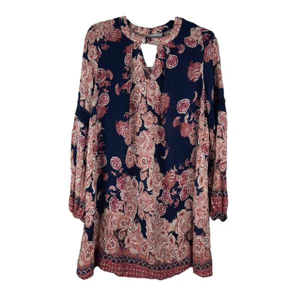 Altar'd State Long Sleeve Bohemian Mini Dress - Picture 2 of 14